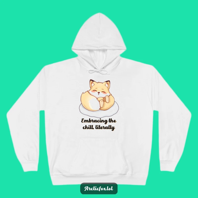 Cozy Funny Arctic Fox Snow Roll Hoodie - Snuggle Up with This Hilarious Winter Wear