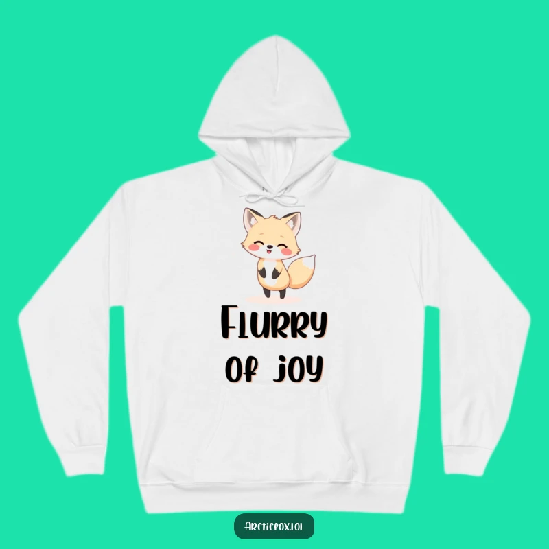 Cozy Funny Kawaii Arctic Fox Dancing Hoodie: Warmth and Winter Merriment