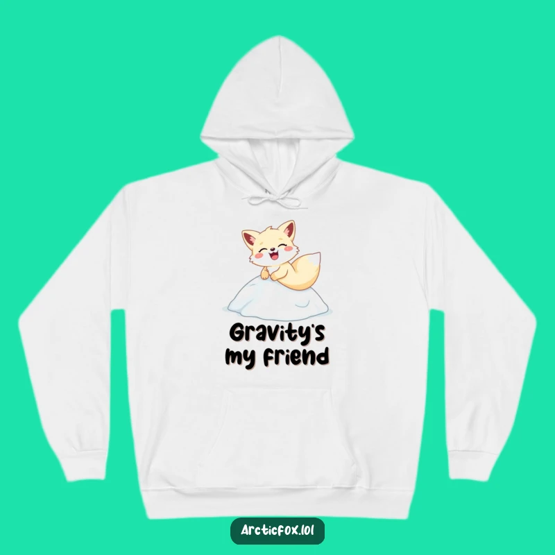 Funny Arctic Fox Sliding Hoodie - Cozy Laughs, Warm Winter Fun Gift