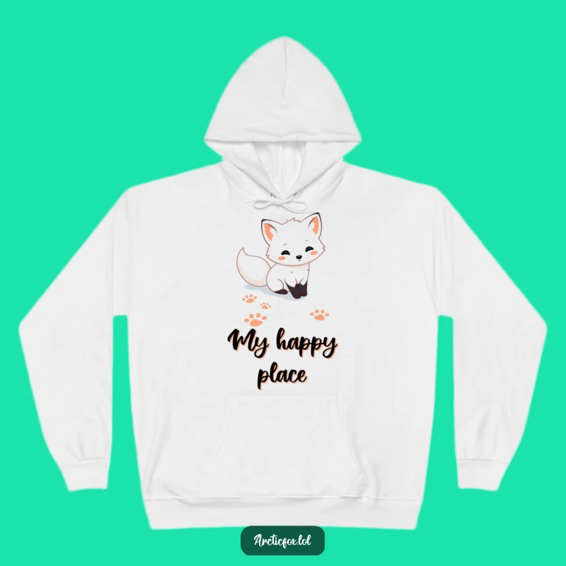 Funny Cozy Arctic Fox Paw Prints Snow Hoodie - Warm Winter Gift