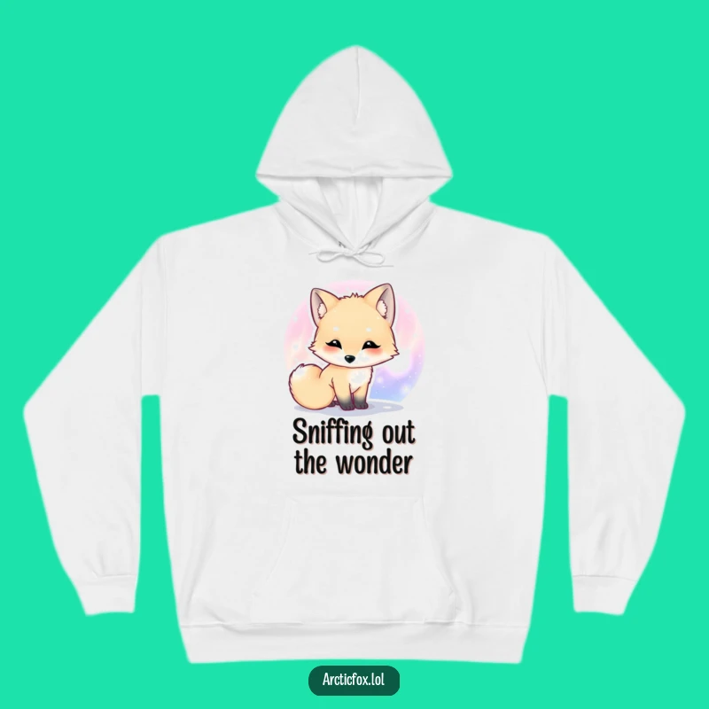 Funny Kawaii Arctic Fox Aurora Hoodie, Cozy Animal Humor Gift