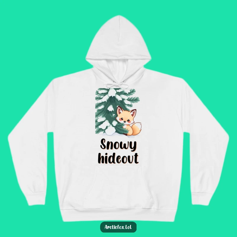 Cozy Funny Curious Fox Hoodie: Warm & Mysterious Arctic Fox Winter Gift