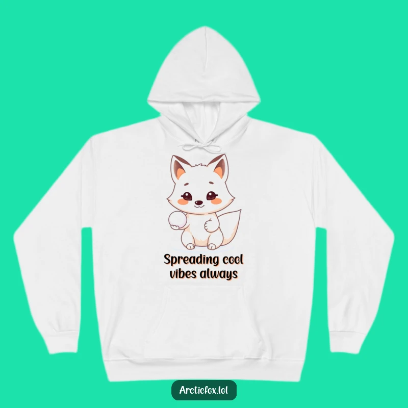 Cozy Funny Arctic Fox Snowball Hoodie - Share Warmth and Laughter
