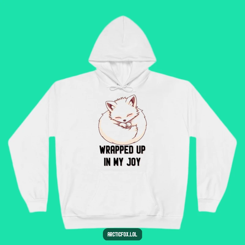 Soft Funny Fox Hoodie: Contented Ball, Warm Arctic Fox, Gift