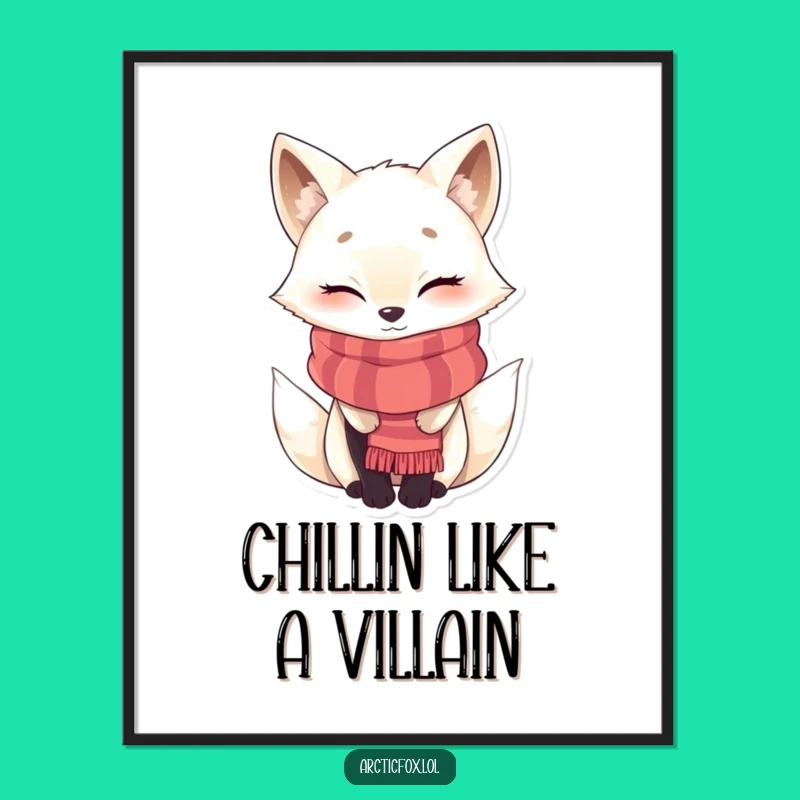 Free Printable Wall Art: Winking Arctic Fox, Funny Downloadable Art