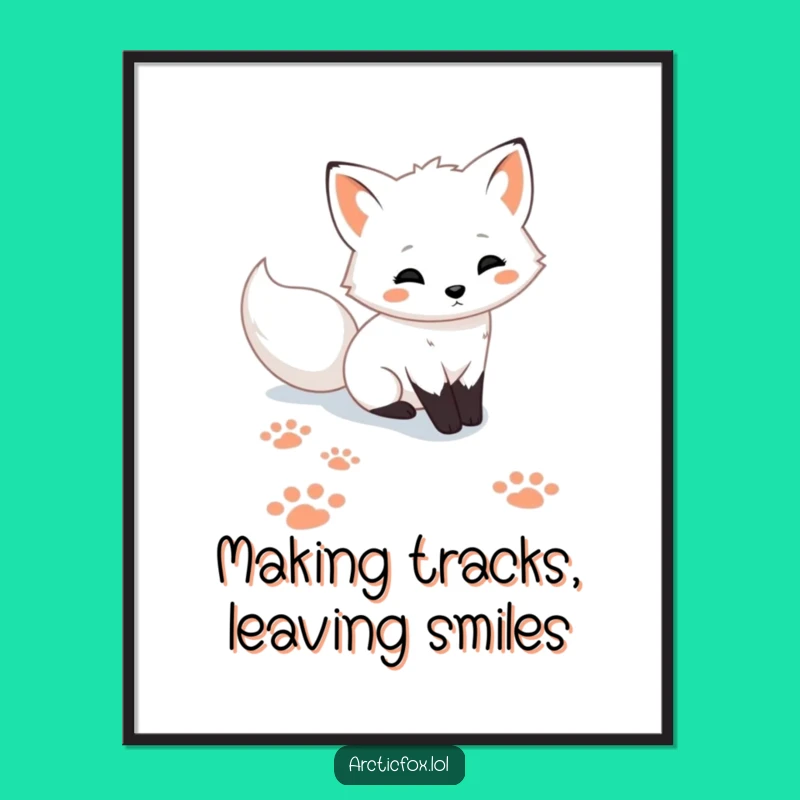 Free Printable Wall Art: Cute Arctic Fox Paw Prints, Funny Downloadable Art