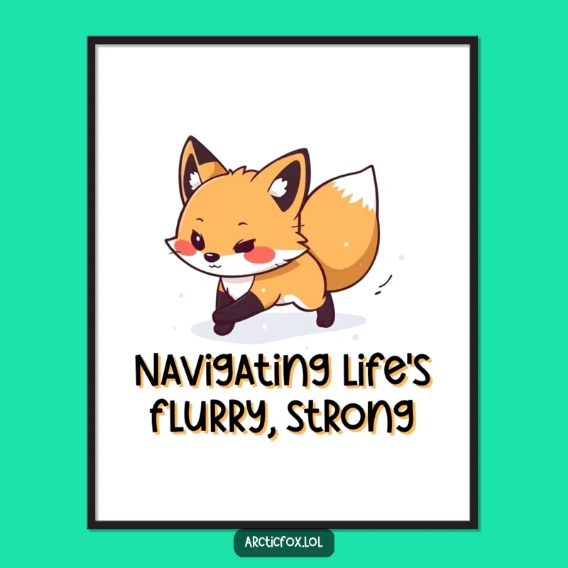 Free Printable Wall Art: Determined Arctic Fox Snow Journey, Downloadable Art Gift