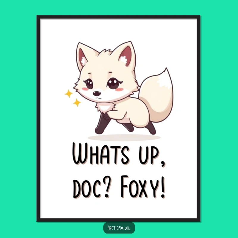 Free Printable Wall Art: Playful Fox Tail Chase Humor - Downloadable Energetic Animal Decor Gift