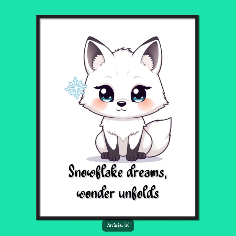 Free Printable Wall Art: Wow Arctic Fox & Snowflake, Enchanting Downloadable Decor