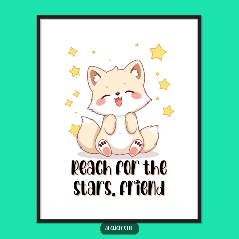 Free Printable Wall Art: Magical Kawaii Fox Star Catch Download