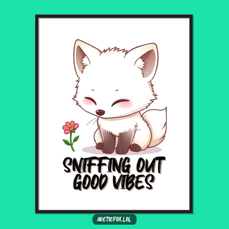 Free Printable Wall Art: Curious Kawaii Fox Bloom Nature Humor Downloadable Art
