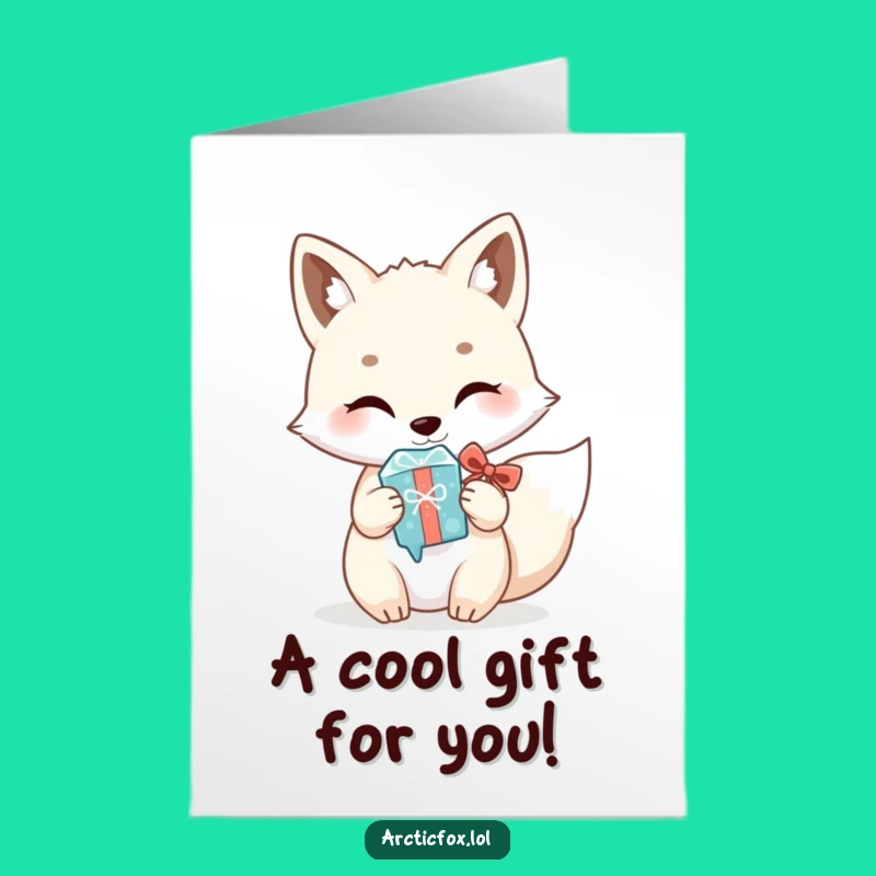 Free Printable Birthday Card: Fox Gift Icicle - Funny Downloadable Birthday