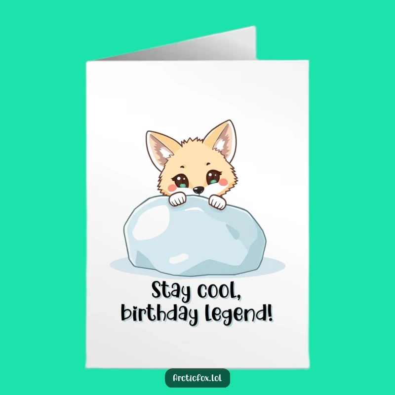Free Printable Birthday Card: Curious Fox Peeking Funny Downloadable Gift