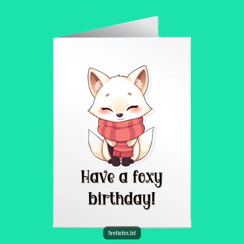 Free Printable Birthday Card: Winking Arctic Fox, Funny Downloadable Gift