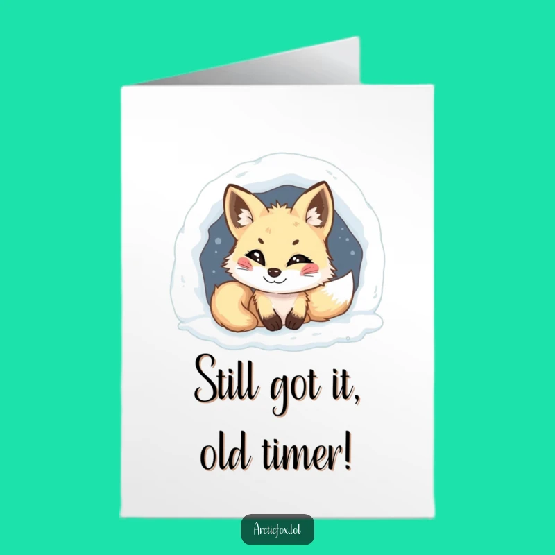 Free Printable Funny Birthday Card: Mischievous Arctic Fox Roasting You!