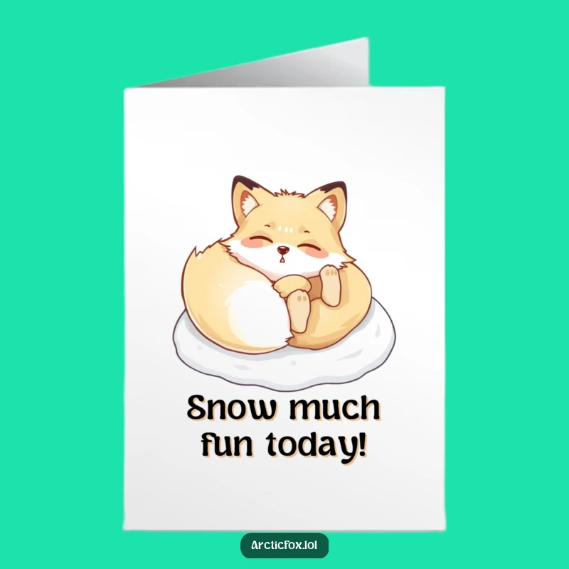 Funny Arctic Fox Birthday Card Free Printable Downloadable Art for a Joyful Celebration