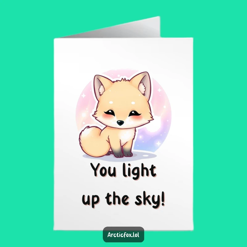 Free Printable Congrats Card: Fox & Aurora Wonder