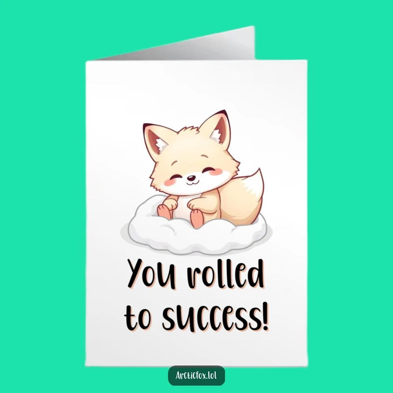 Free Printable Congrats Card: Rolling Fox, Downloadable Playful Congratulations