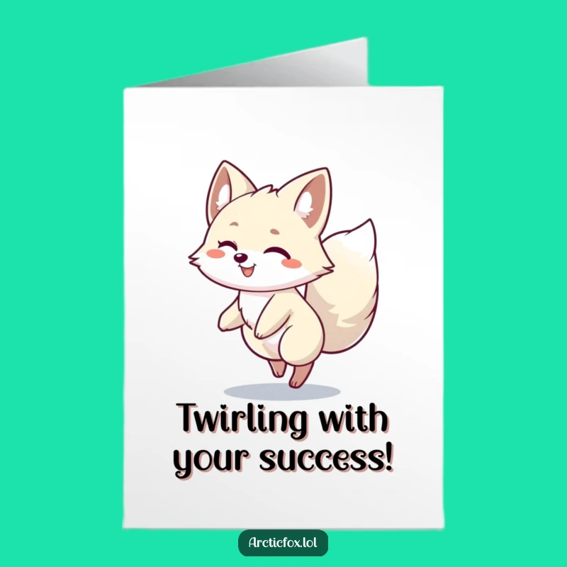 Free Printable Congrats Card: Spinning Fox - Funny Joyful Downloadable Celebration!