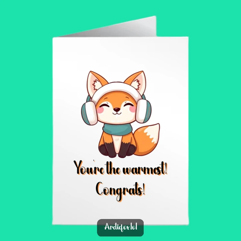 Free Printable Congrats Card: Cozy Fox, Perfect Funny Downloadable Gift