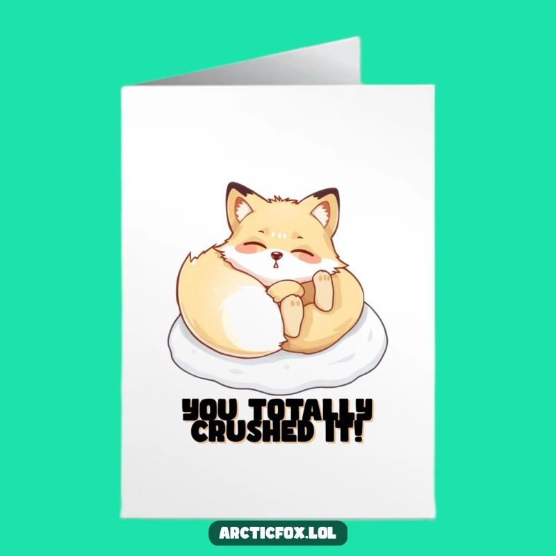 Hilarious Arctic Fox Snow Card Free Printable for Your Big Congratulations