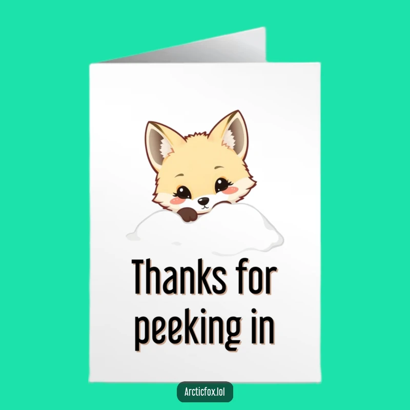Free Printable Thank You Card: Curious Fox, Downloadable Whimsical Gratitude