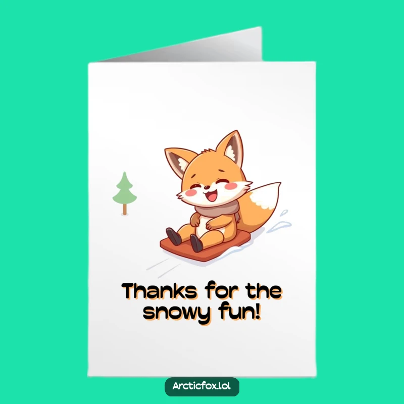 Free Printable Thank You Card: Giggling Fox - Funny Downloadable