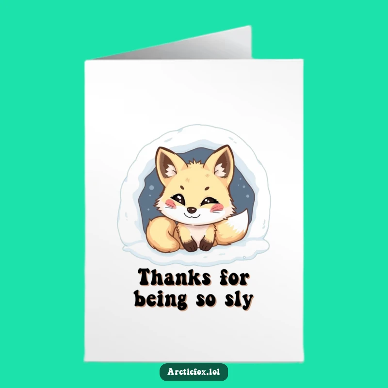 Free Printable Thank You Card: Mischievous Arctic Fox Says Thanks!