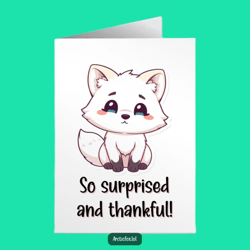 Free Printable Thank You Card: Surprised Kawaii Fox - Funny Downloadable