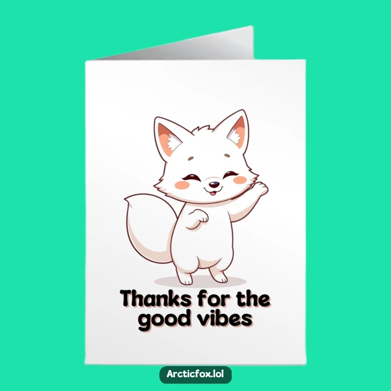 Silly Arctic Fox Dance Thank You Card Free Printable for a Fun Thanks
