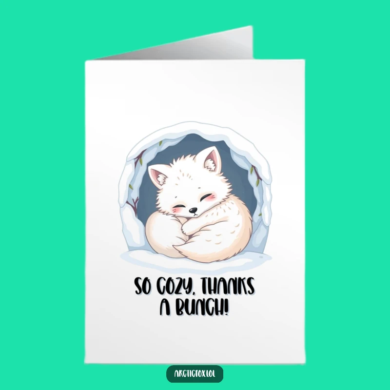 Free Printable Thank You Card: Cozy Fox Snug Happy Downloadable Warmth