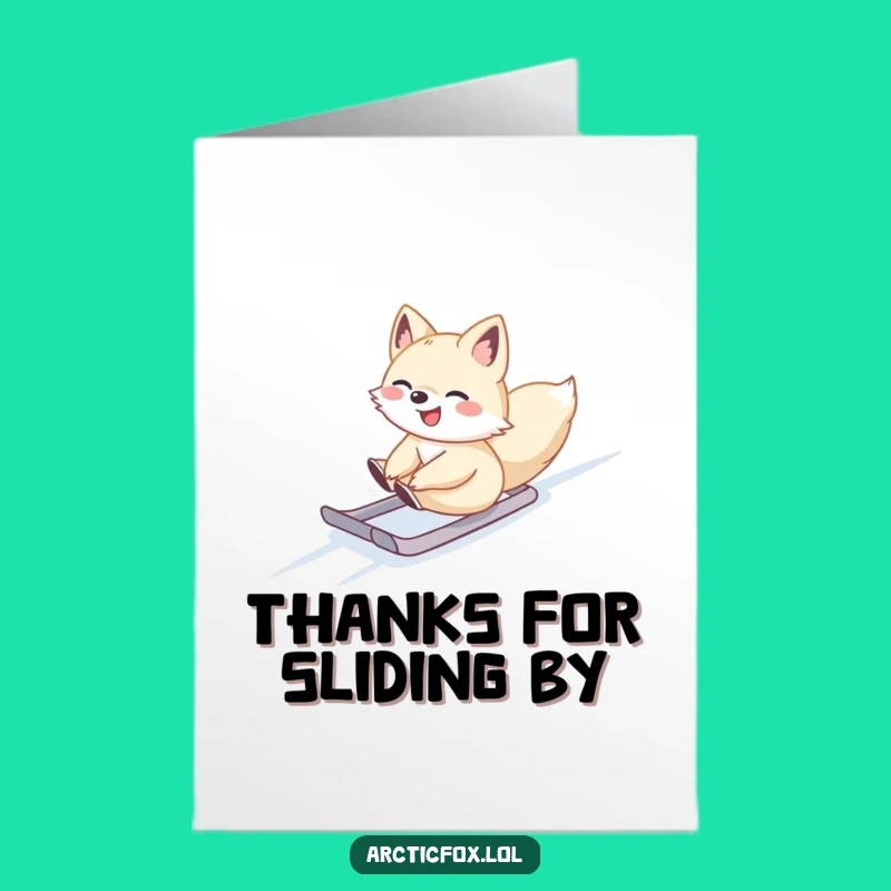 Free Printable Thank You Card: Sliding Fox, Downloadable Joyful Gratitude