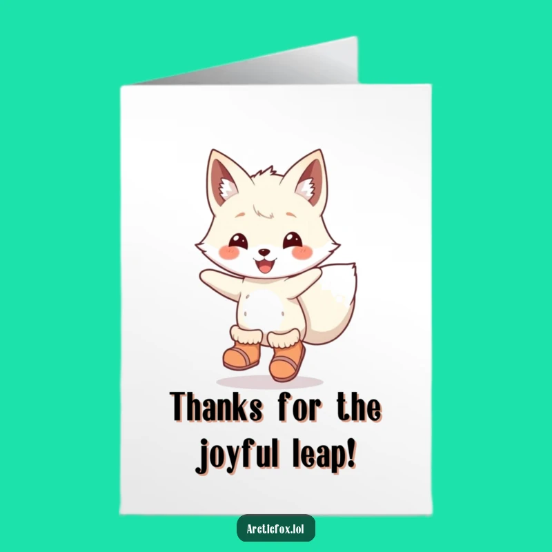 Free Printable Thank You Card: Leaping Fox, Grateful Funny Downloadable Gift