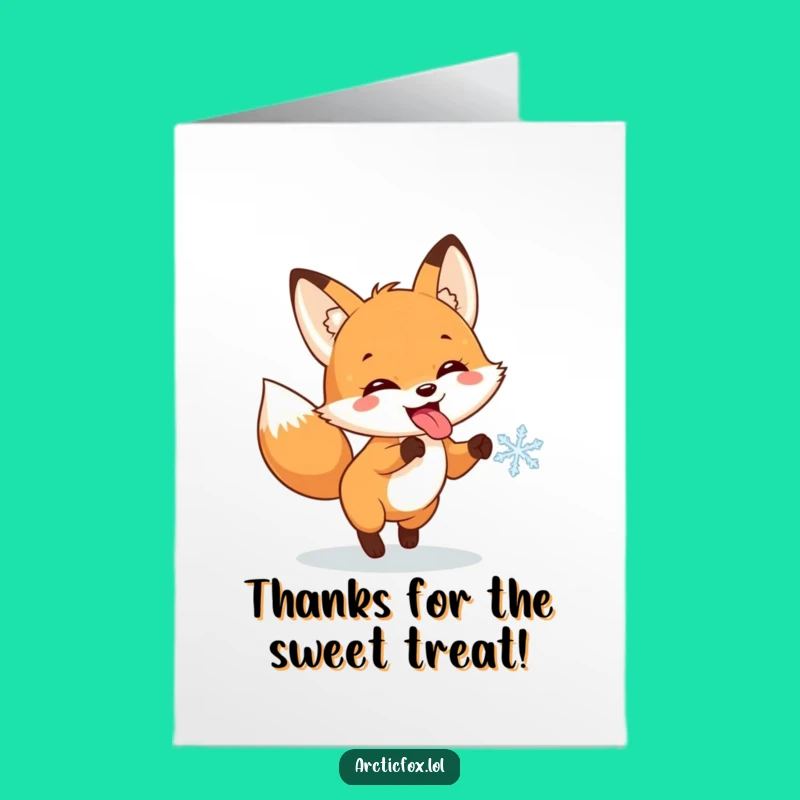 Free Printable Thank You Card: Fox Snowflake Fun - Downloadable