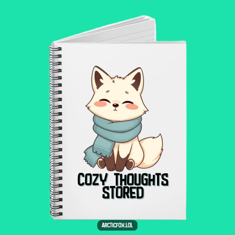 Funny Arctic Fox Scarf Notebook: Cozy Notes - Perfect Gift