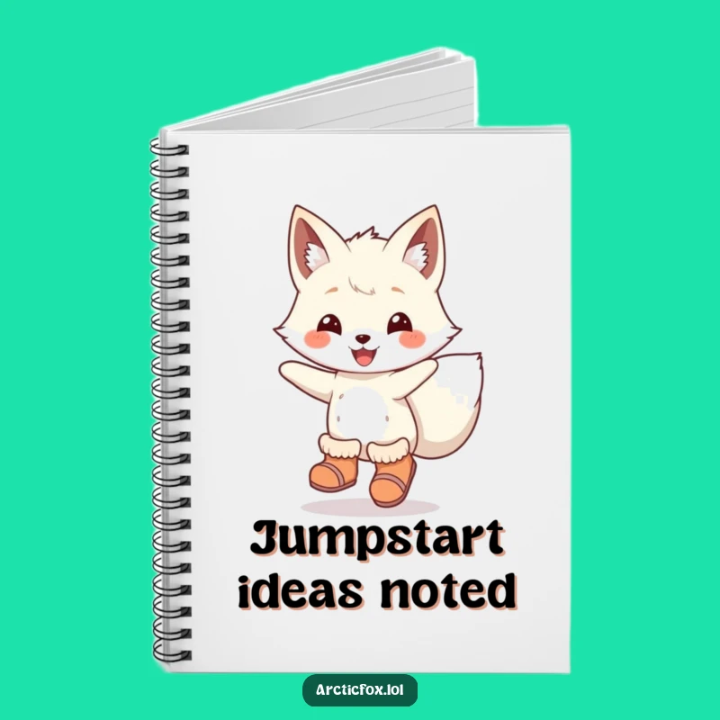 Funny Arctic Fox Notebook: Jot Down Ideas with Joyful Leaps
