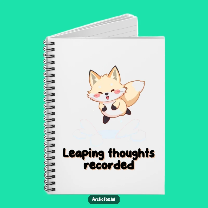 Funny Arctic Fox Notebook: Joyful Snow Leap, Winter Ideas
