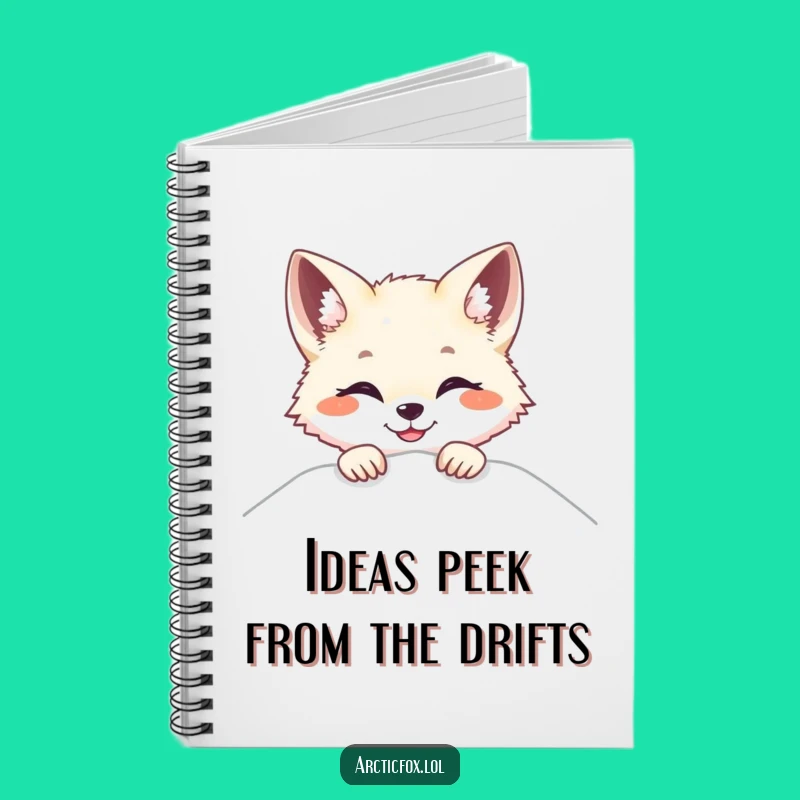 Funny Arctic Fox Peek-a-Boo Notebook - Jot Down Surprises with a Smile