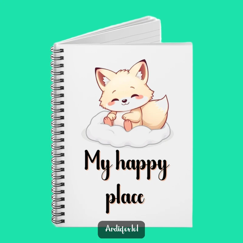 Funny Arctic Fox Rolling Notebook - Winter Joy, Perfect Gift for Playful Notes