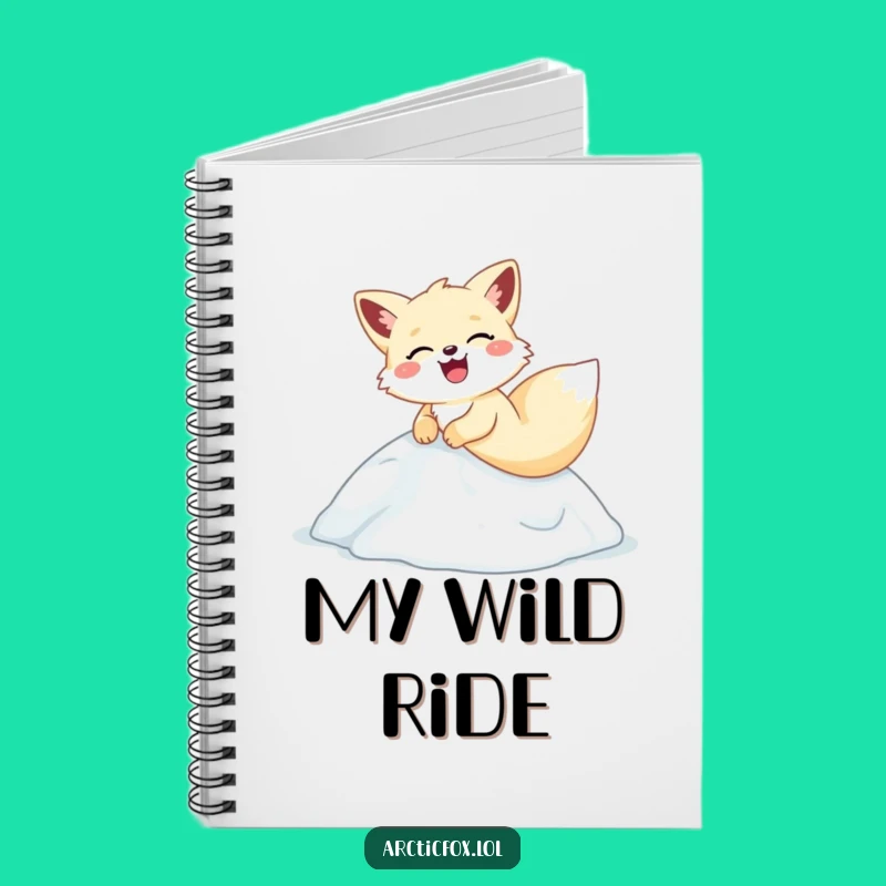 Funny Arctic Fox Sliding Notebook - Hilarious Notes, Cute Journal Gift