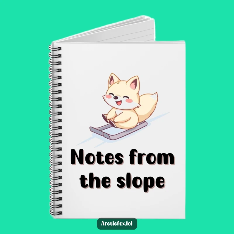 Funny Arctic Fox Sliding Notebook - Winter Joy, Perfect Gift for Playful Notes