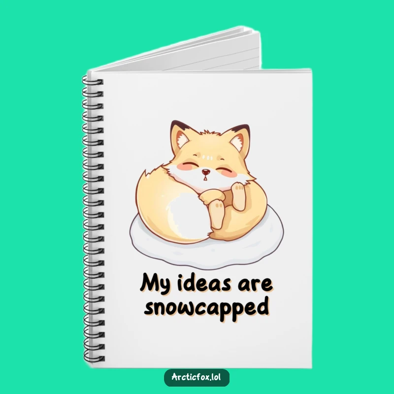Funny Arctic Fox Snow Roll Notebook - Jot Down Ideas with Hilarious Winter Flair