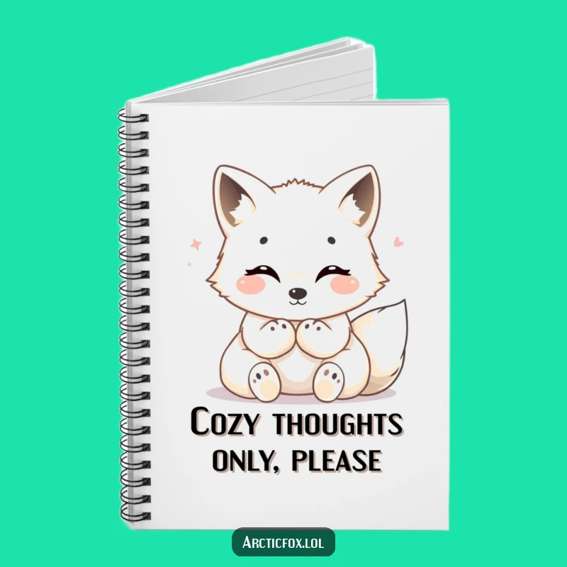 Funny Cozy Arctic Fox Notebook - Capture Warm Thoughts with Happy Flair