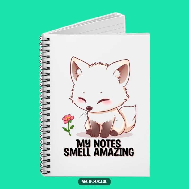 Funny Kawaii Arctic Fox Bloom Notebook - Journal of Discovery