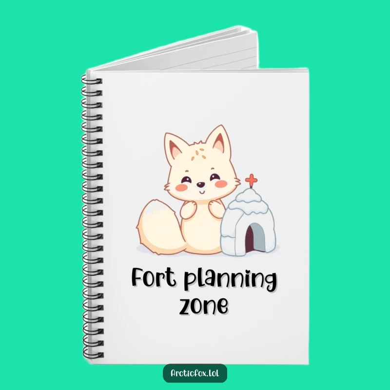 Funny Kawaii Arctic Fox Snow Fort Notebook: Jot Down Your Winter Ideas