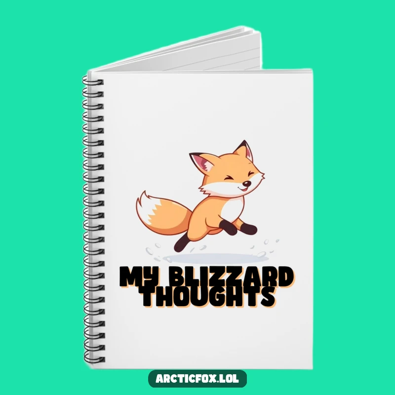 Funny Arctic Fox Notebook: Energetic Snow Runner Journal
