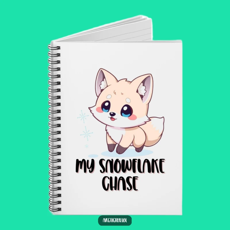 Funny Arctic Fox Notebook: Cute Snowflake Journal, Perfect Writing Gift
