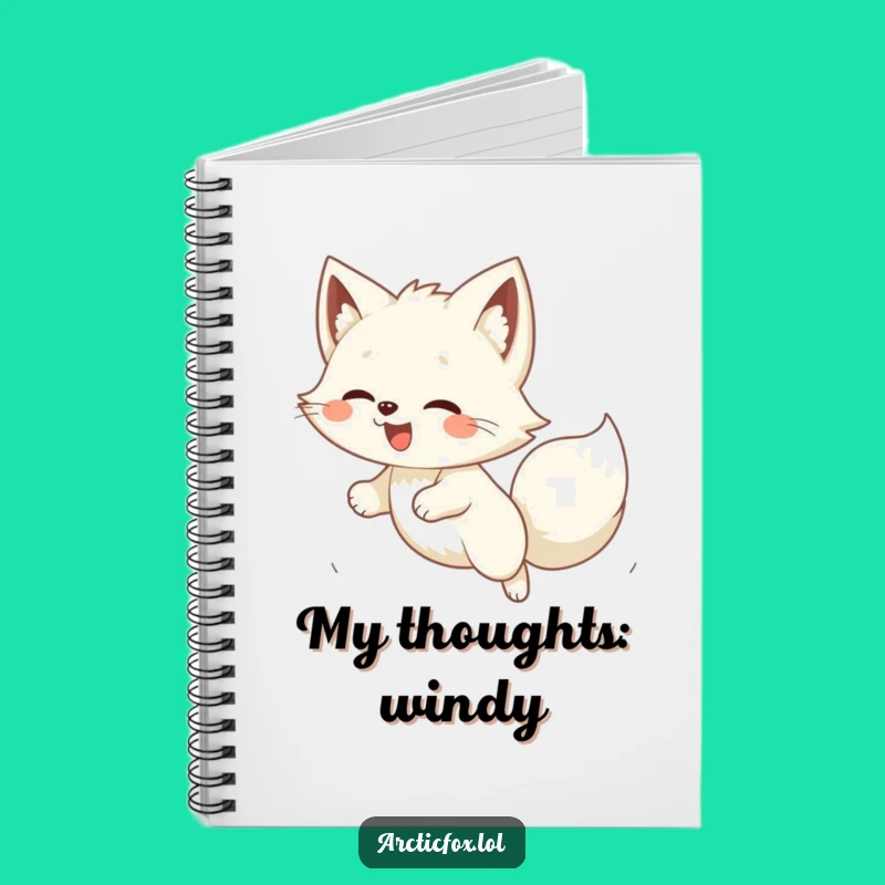 Funny Kawaii Arctic Fox Pouncing Notebook: Jot Down Ideas with Hilarious Flair