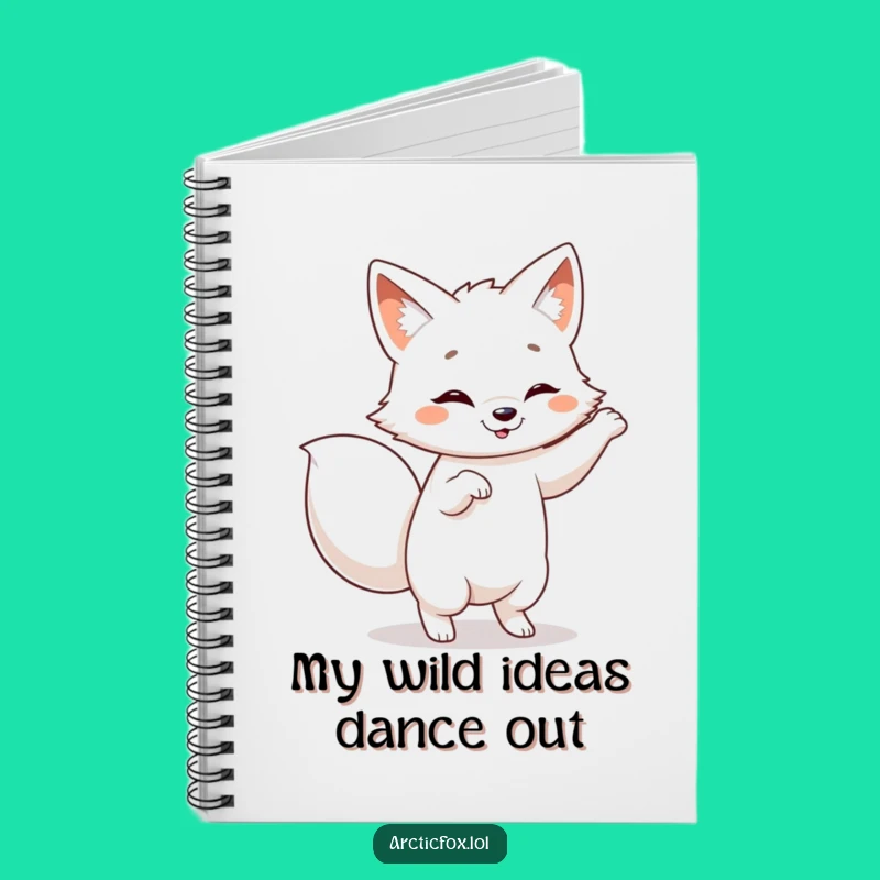 Funny Dancing Arctic Fox Notebook - Dance Through Your Notes with Flair