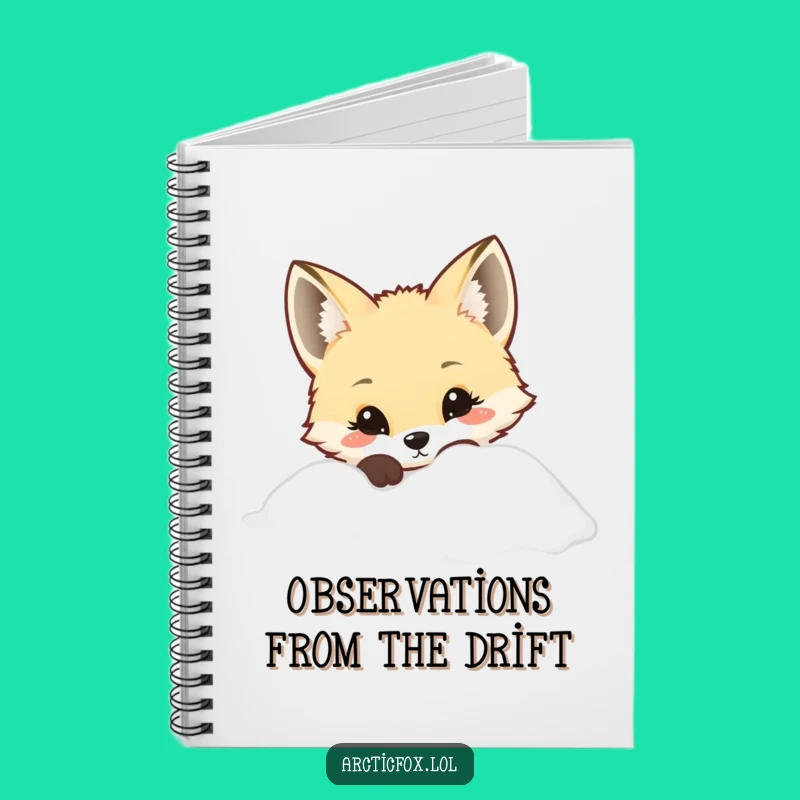 Cute Kawaii Arctic Fox Notebook - Curious Eyes, Perfect Gift for Adorable Notes